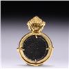 Image 3 : 18K Yellow Gold Diamond & Silver Medallion of Nero Pendant Designed by R. L. Kay