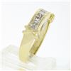 Image 8 : 18k Yellow Gold 0.70 ctw Channel Set Princess Cut Diamond w/ "X" Sides Band Ring