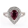 Image 1 : 1.52 ctw BURMESE Ruby and 0.82 ctw Diamond Platinum Ring (GIA CERTIFIED)