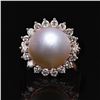 Image 1 : 12.5mm White South Sea Pearl and 0.92 ctw Diamond 14K Rose Gold Ring