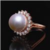 Image 2 : 12.5mm White South Sea Pearl and 0.92 ctw Diamond 14K Rose Gold Ring