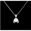 Image 2 : 0.50 ctw Diamond Pendant And Chain - 14KT White Gold