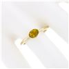 Image 3 : Simple Petite 14k Gold 0.70 ctw Bezel Oval Orange Yellow Sapphire Solitaire Ring