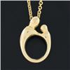 Image 2 : 14K Yellow Gold Embracing Mother & Child Polished Pendant w/ 18.5" Cable Chain