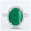 Image 1 : 5.99 ctw Emerald and 0.68 ctw Diamond Platinum Ring