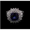 2.70 ctw Tanzanite and Diamond Ring - 14KT White Gold