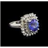 14KT White Gold 3.11 ctw Tanzanite and Diamond Ring