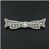 Image 2 : Antique Art Deco 14k White Gold European Diamond Open Filigree Bow Pin Brooch