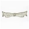 Image 3 : Antique Art Deco 14k White Gold European Diamond Open Filigree Bow Pin Brooch