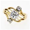 Image 5 : Antique Jabel 14k Gold GIA 1.19 ctw Round Cut Diamond Open Swirl Engagement Ring