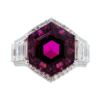 Image 2 : 17.41 ctw Natural Rubellite and Diamond Ring - 18KT White Gold