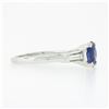 Image 6 : Vintage Platinum 1.48 ctw Round Sapphire Solitaire Diamond 3 Stone Engagement Ri