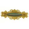 Image 3 : Antique Victorian 9k Yellow Gold Elongated Cartouche Brooch w/ 3 Old Cut Diamond