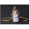 Image 3 : 18K Gold, Carved Jadeite & Diamond Pendant & Necklace by Victor Loo
