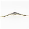 Image 7 : Antique Edwardian 18k Gold Platinum Black Onyx & Rose Cut Diamond Belly Bracelet
