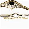 Image 8 : Antique Edwardian 18k Gold Platinum Black Onyx & Rose Cut Diamond Belly Bracelet
