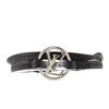Image 1 : Louis Vuitton Black Leather Metal Louis Vuitton Round Bracelet