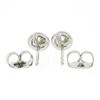 Image 3 : New 14k White Gold .44 ctw Martini Bezel Set Round Brilliant Diamond Stud Earrin