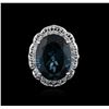 Image 2 : 14KT White Gold 20.83 ctw Topaz and Diamond Ring