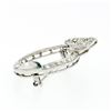 Image 5 : Antique Art Deco Platinum European Marquise Diamond Ribbon Bow Wreath Brooch Pin