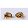 Image 3 : Pair Italian 18K Gold & Diamond Earrings