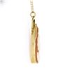 Image 4 : Vintage 14k Gold Tear Drop Bezel Carved Shell Cameo Pendant 16" Curb Link Chain