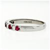 Image 5 : New 14K White Gold 3mm 0.62 ctw Alternating Shared Prong Ruby & Diamond Band Rin