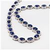 Image 3 : 40.89 ctw Blue Sapphire and 6.02 ctw Diamond 14K White Gold Necklace