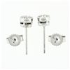 Image 5 : NEW Solid 14k White Gold 0.42 ctw Bezel Set Round Brilliant Diamond Stud Earring