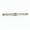 Image 3 : Antique Art Deco 14k White Gold Mine Cut Diamond Open Filigree Bar Pin Brooch