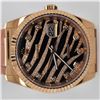 Image 9 : Rolex Zebra Pave Rose Gold Genuine Alligator Leather Wristwatch