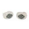 Image 5 : 18k Solid White Gold 3.60 ctw White & Black Diamond Drenched Dome Button Earring