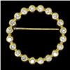 Image 3 : 18k Yellow Gold.60 ctw 20 Bezel Set Round Diamond Circle of Life Pin Brooch 23mm