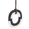Image 4 : Hermes Dark Brown And Navy Issum Pendant Necklace