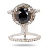 Image 3 : 3.92 ctw Black Diamond 14K White Gold Ring (4.56 ctw Diamonds)
