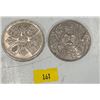 Image 2 : 1953 5 Shillings Coronation Queen Elizabeth II Crown & 1977 Crown Queen Elizabeth II Jubilee