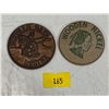 Image 1 : Regina Buffalo Days Souvenir Dollar & Independant Order of Oddfellows Wooden Nickel
