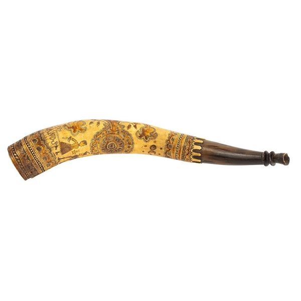 Mexican Carved Powder Horn