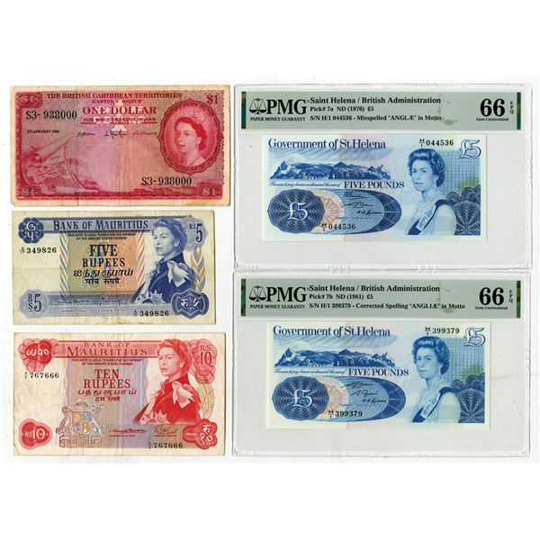 British Colonies Assortment of Issued Banknotes, 1961 to 1981