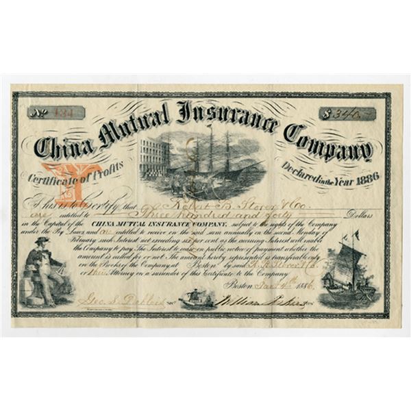 China Mutual Insurance Co., 1886, I/U Certificate of Profits