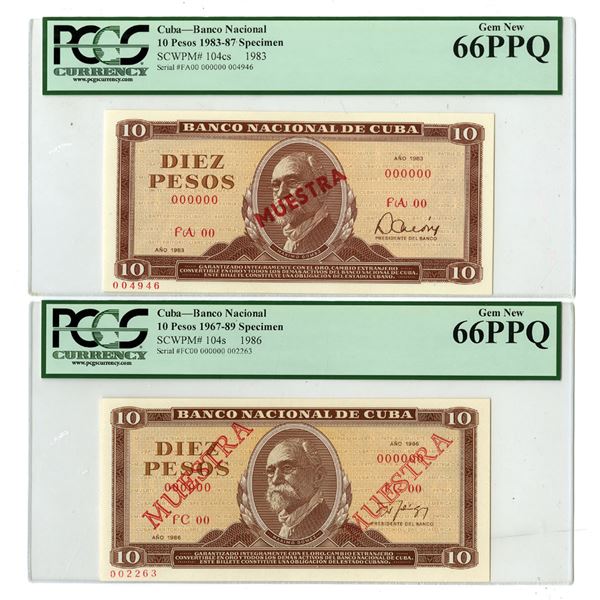 National Bank of Cuba, 1983-86, Specimen Banknote Pair