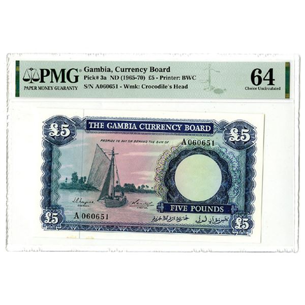 Gambia Currency Board, ND (1965-70), Issued Banknote