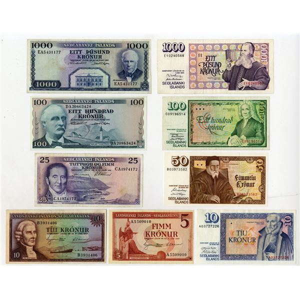 Sedla Bank of Iceland, 1957 to 1986, Assortment of Issued Banknotes