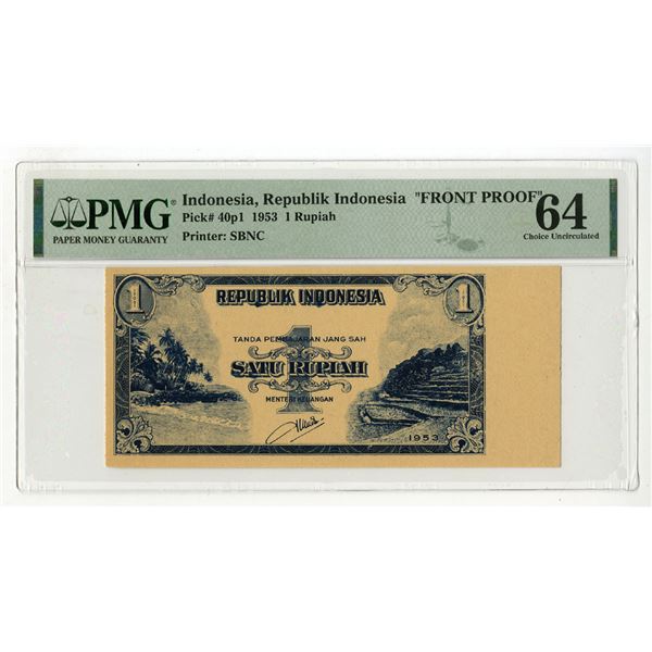 Republik Indonesia, 1953, Obverse Progress Proof Banknote - Archives ...