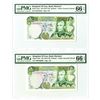 Image 1 : Bank Markazi, ND (1974-79), Pair of Issued Banknotes with Fancy Serial Numbers