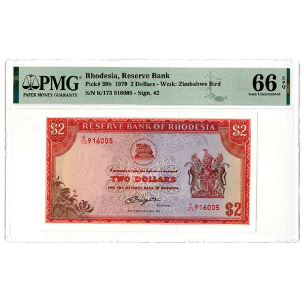 Reserve Bank of Rhodesia, 1979, Issued Banknote