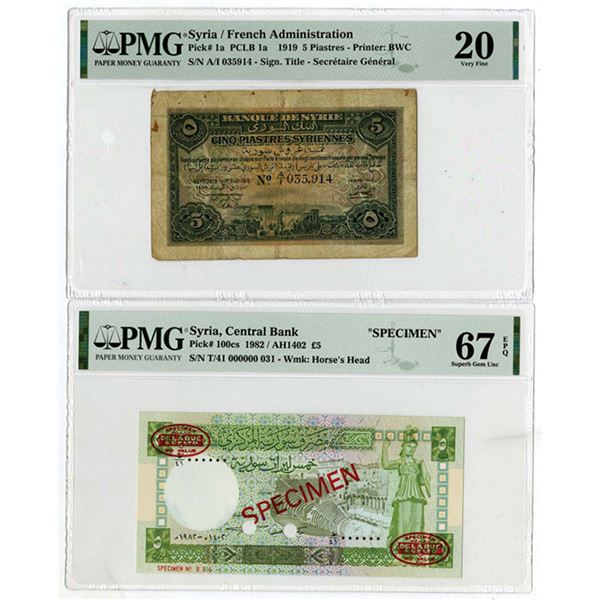 Central Bank of Syria, 1919-82 Banknote Pair