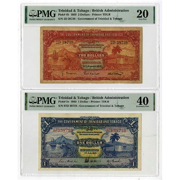 Government of Trinidad and Tobago, 1939-49, Issued Banknote Pair.