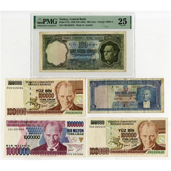 Central Bank of Turkey, 1964 to 1999, Assortment of Issued Banknotes