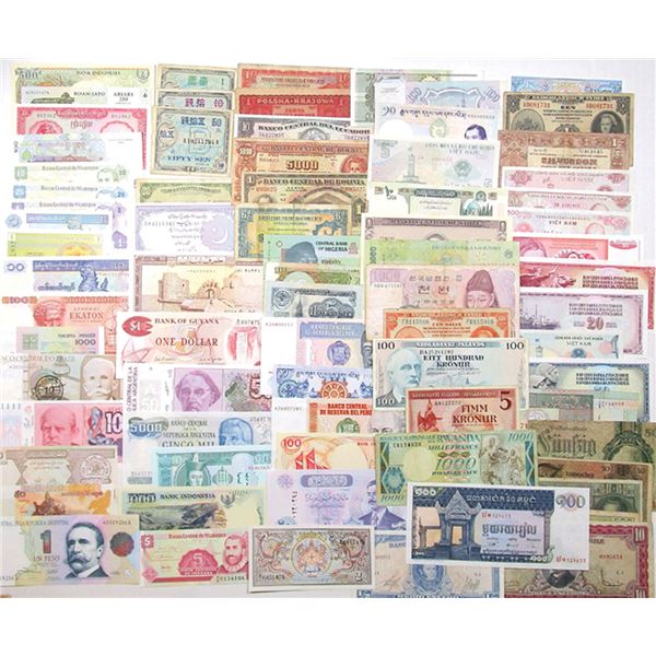 Worldwide Assortment of 300+ Issued Banknotes, Deserves Careful Inspection, Unsearched.